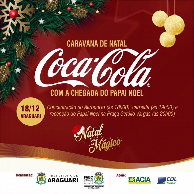 Caravana Iluminada do Papai Noel chega hoje a Araguari