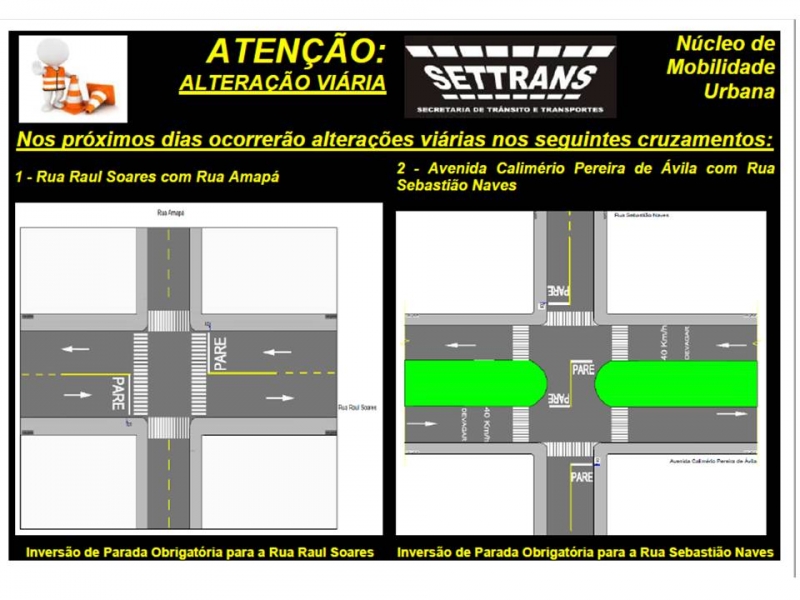 A Prefeitura de Araguari, através da Secretaria de Trânsito, Transporte e Mobilidade Urbana – SETTRANS fará novas alterações no trânsito em dois pontos importantes de Araguari.