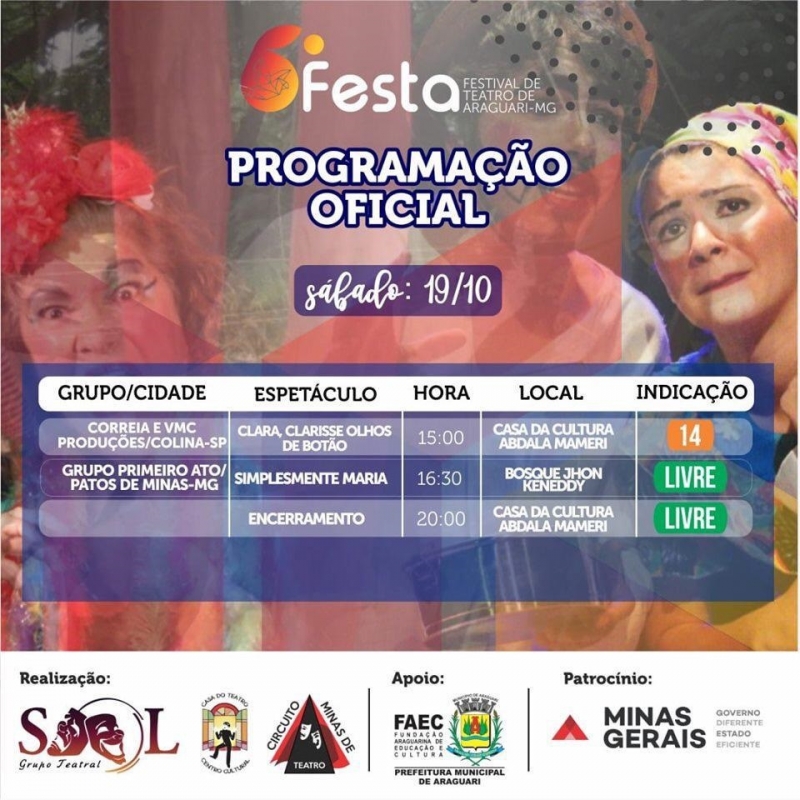 Aconteceu na tarde desta segunda-feira (14), no Gabinete do Prefeito Marcos Coelho com a presença de vários Secretários Municipais, do Vereador Jander Patrocínio, Arley Silvério, Nassim Guerra, Viviane Fernandes, representantes dos municípios de Indianópolis e de Cascalho Rico e dos integrantes do Grupo de Teatro Sol o lançamento do 6º Festival de Teatro de Araguari.