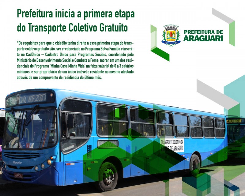 Transporte Coletivo GRATUITO em Araguari já se torna realidade