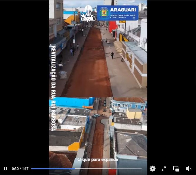 Obras do calçadão da rua Rui Barbosa encantam os araguarinos em sua reta final