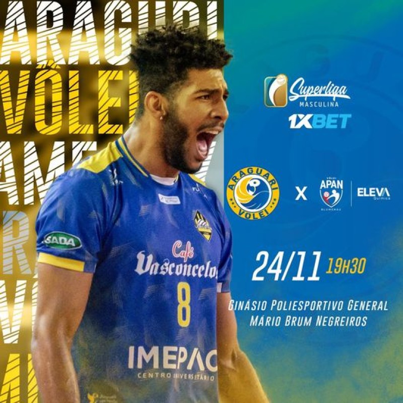Araguari recebe o Blumenau nesta quinta-feira pela 5ª rodada da Superliga Masculina de Vôlei
