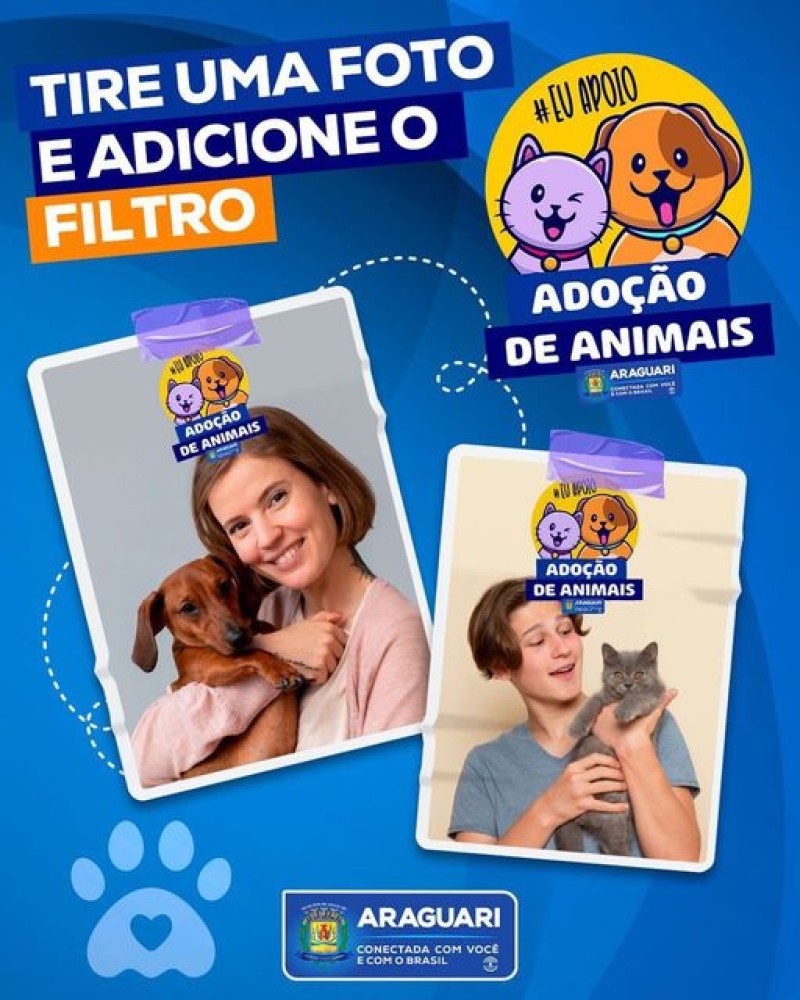 Prefeitura de Araguari lança filtro no Instagram para incentivar a adoção de pets