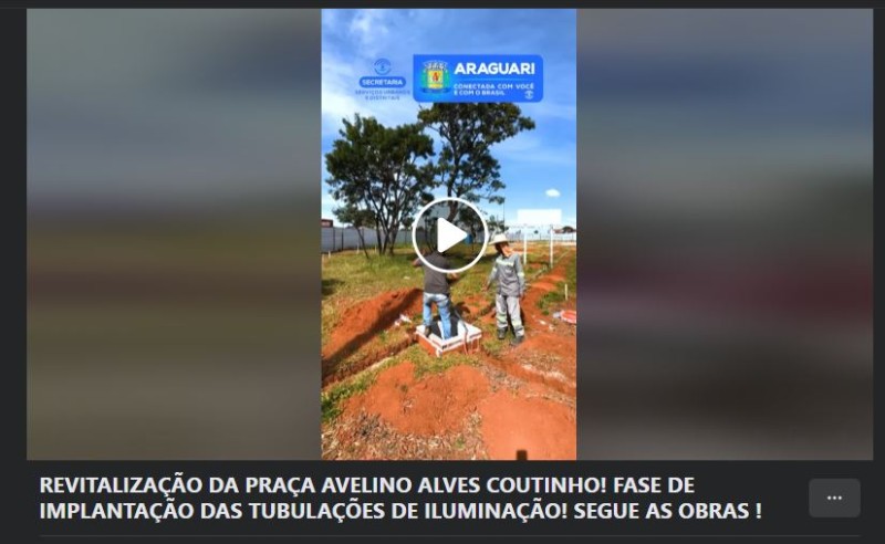 REVITALIZAÇÃO DA PRAÇA AVELINO ALVES COUTINHO! FASE DE IMPLANTAÇÃO DAS TUBULAÇÕES DE ILUMINAÇÃO! SEGUE AS OBRAS !