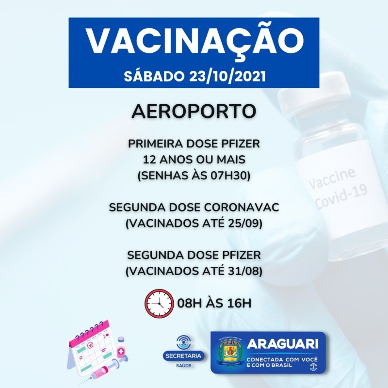 Araguari avança e passa a vacinar com dose de reforço idosos com 68 anos ou mais