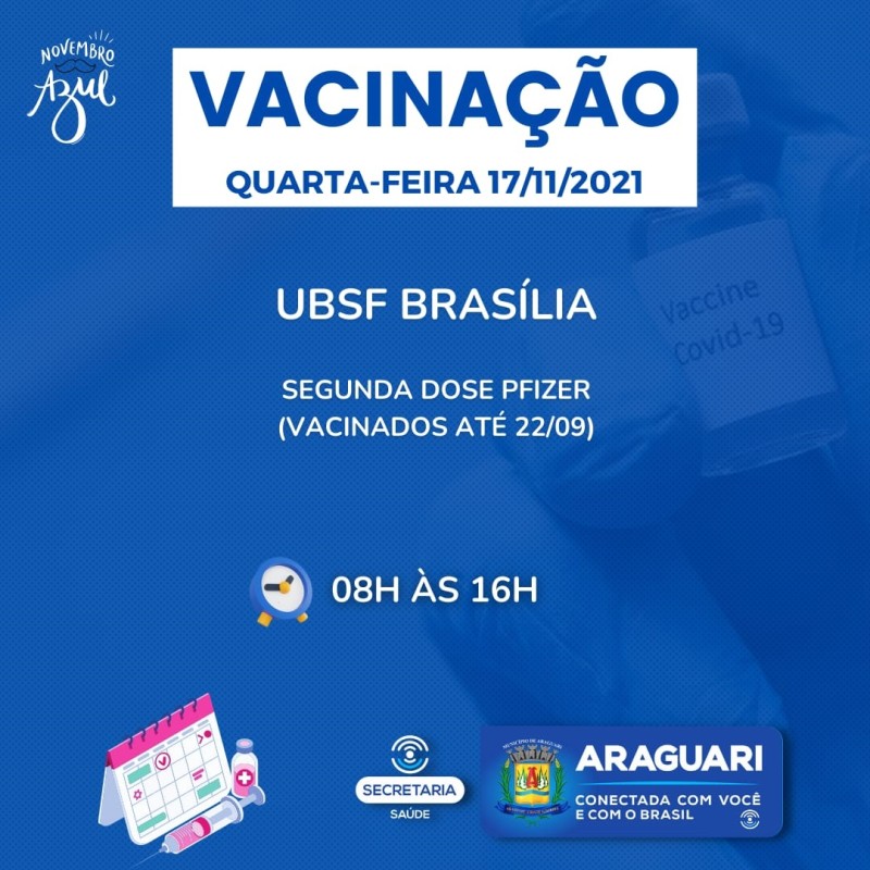 Prefeitura de Araguari continua com a vacinação contra Covid-19 nesta quarta-feira