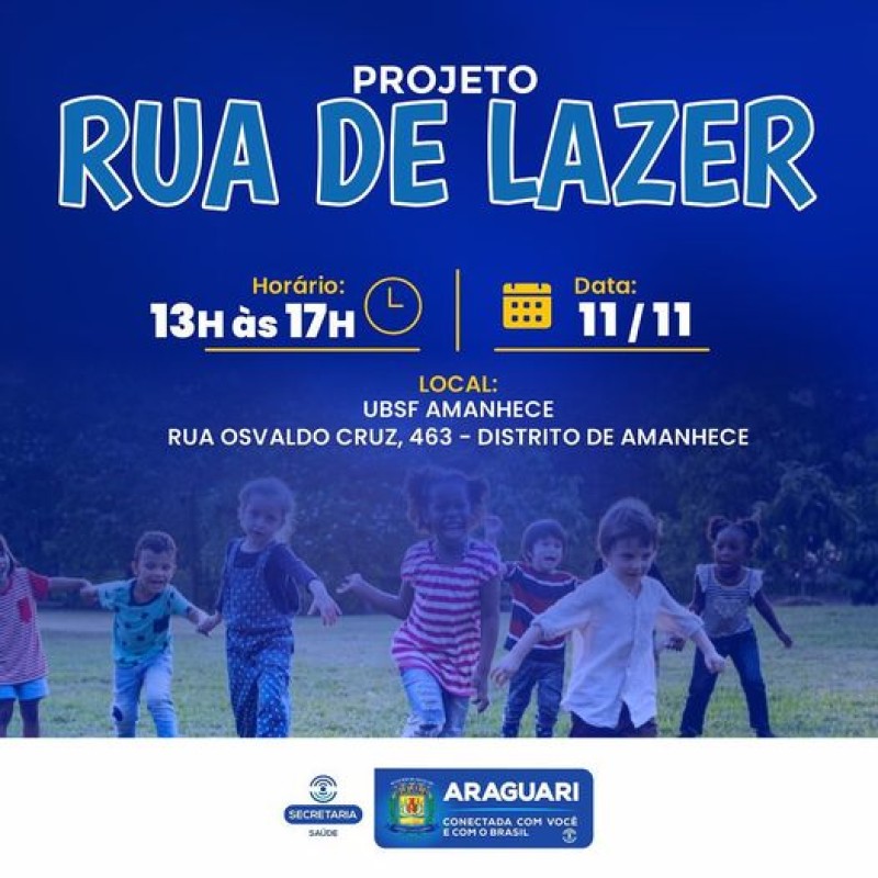 Prefeitura de Araguari promove mais uma Rua de Lazer nesta sexta-feira