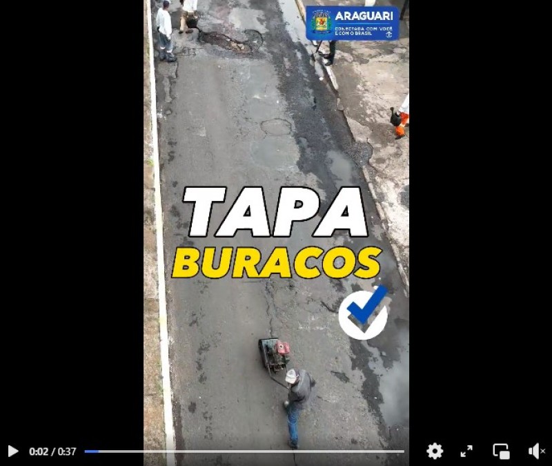 Prefeitura de Araguari promove operação Tapa-Buracos