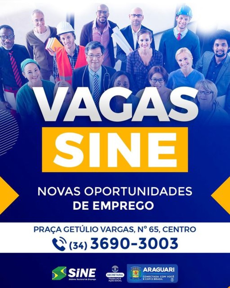 Vagas -Sine Araguari 20/03/2023