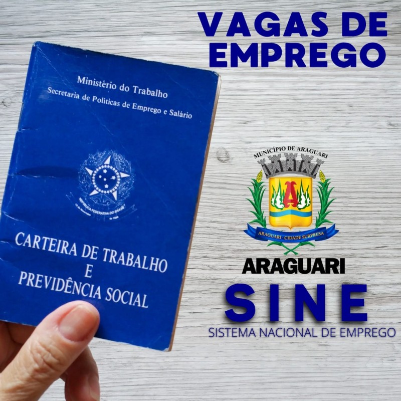 Vagas SINE Araguari- 30/04/21