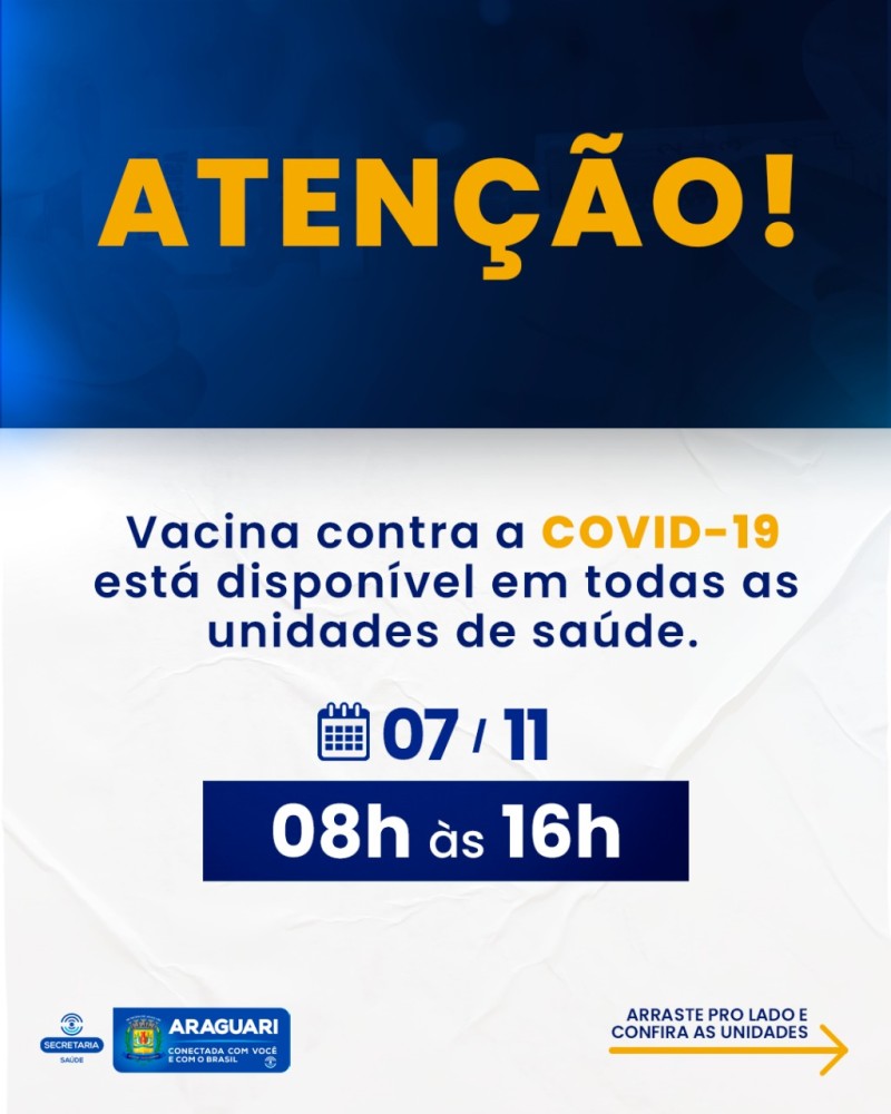 Vacinação COVID-19 – 07 de novembro