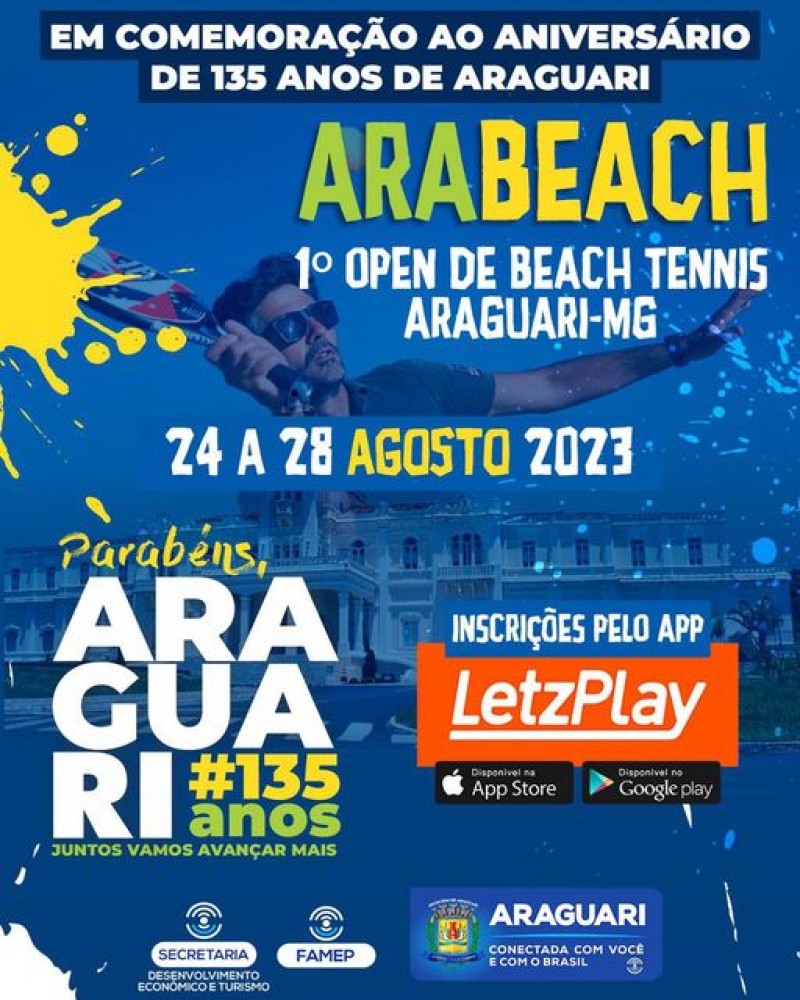 Prefeitura de Araguari promove ARA Beach - 1º Torneio Open Regional de Beach Tennis