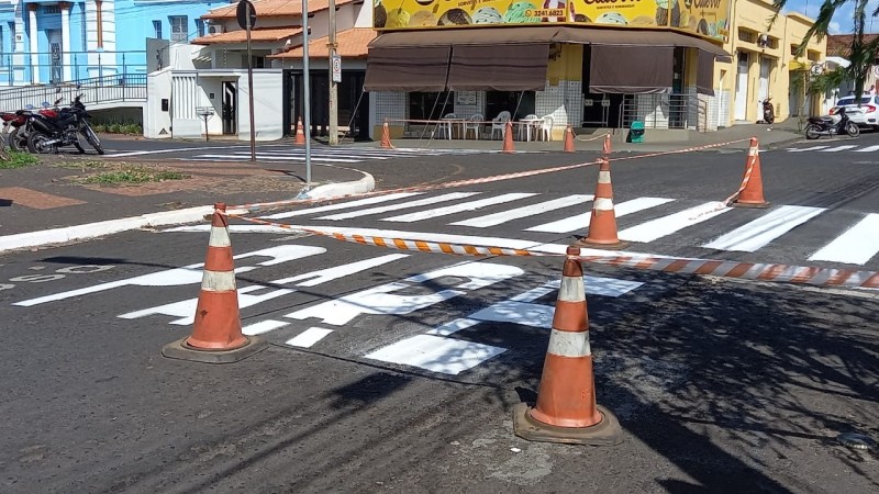 Sinalização de solo é reforçada na região central da cidade