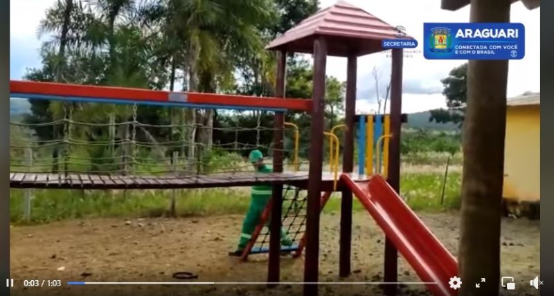 Parquinho do Campo Redondo em Araguari passa por revitalização 