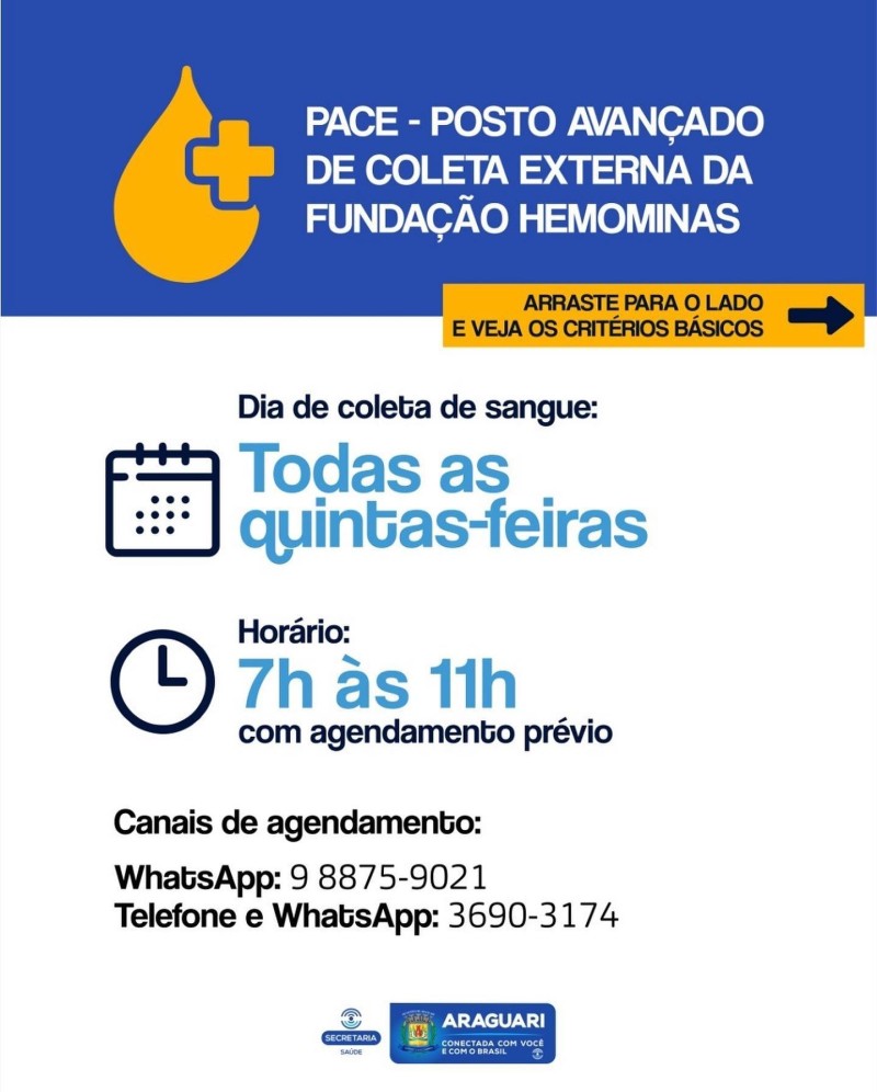Prefeitura de Araguari incentiva doação de sangue voluntária
