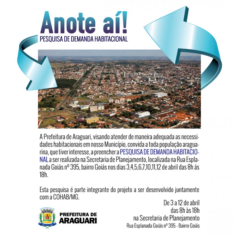 Araguari realiza pesquisa de demanda habitacional