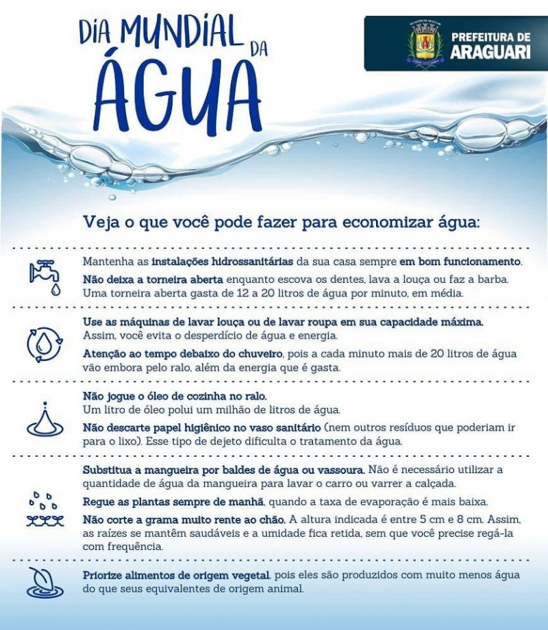 Dia Mundial da Água alerta sobre a importância da preservação dos recursos hídricos.