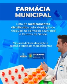 Prefeitura de Araguari descentraliza distribuição de medicamentos da Farmácia Municipal para unidades de saúde. Remédios padronizados na Remume podem ser encontrados em diversas unidades, com lista atualizada no site da prefeitura. Acesse o link na bio pa