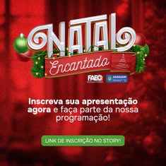 Participe do evento cultural de Natal em Araguari! Inscreva seu coletivo artístico para apresentações inesquecíveis. Cadastre-se até 09/12/2024. Lembrando que as apresentações são voluntárias, sem remuneração. Não perca essa oportunidade de brilhar! ?✨