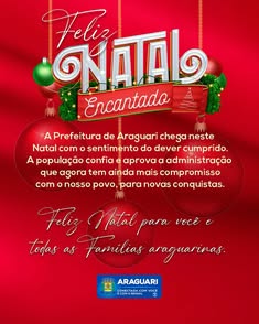 A mensagem de Natal é de esperança, amor e harmonia. Que a magia da data inspire a crença nos milagres e traga união para todos. Feliz Natal!