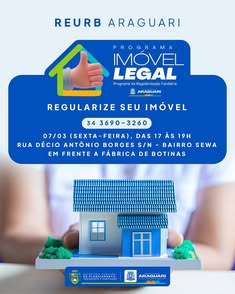 Participe da ação de Regularização Fundiária Urbana no Assentamento Sewa! Esclareça dúvidas sobre o processo de legalização de imóveis e garanta segurança jurídica e acesso a serviços essenciais. Dia 16h30, no Bairro Sewa. Sua presença é fundamental!