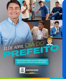 Hoje é dia de celebrar a liderança e o compromisso do Prefeito Renato Carvalho com Araguari. Sua dedicação transforma a cidade e projeta um futuro melhor para todos. Parabéns pelo trabalho e amor pela nossa terra! #DiaDoPrefeito #Araguari #RenatoCarvalho