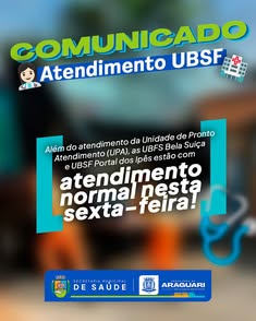 UBSFs Bela Suíça e Portal dos Ipês em Araguari oferecem atendimento normal nesta sexta-feira, complementando os serviços da UPA. Prefeitura de Araguari prioriza a saúde da população. #Saúde #Araguari #MG