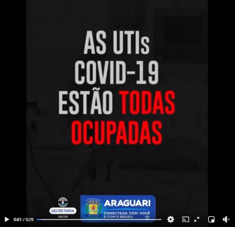 Vamos quebrar essa “corrente” de transmissão do vírus! A pandemia não acabou. Araguarinos, continuemos na luta contra a COVID-19!