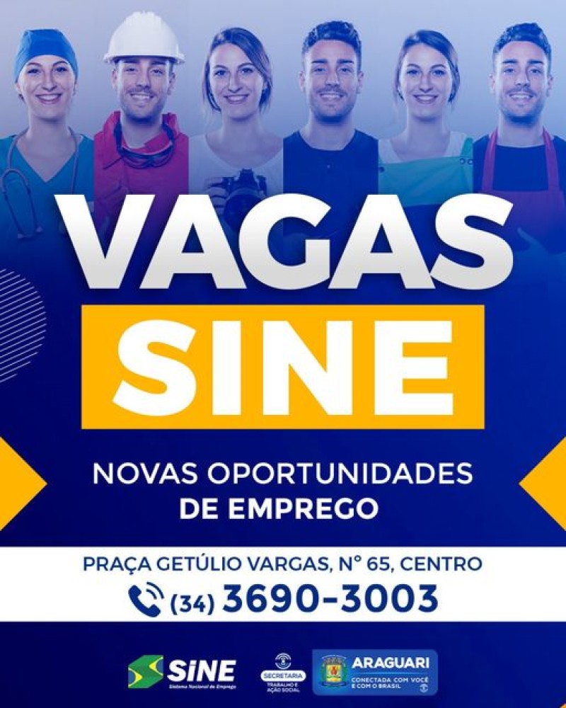 Vagas -Sine Araguari 24/01/2023
