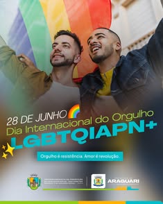 Hoje é dia de celebrar o orgulho LGBTQIA+ e reforçar o respeito e a diversidade. Em Araguari, MG, a Prefeitura destaca a importância de valorizar cada identidade e história, promovendo uma sociedade mais justa e inclusiva. #Orgulho #Diversidade #Respeito 