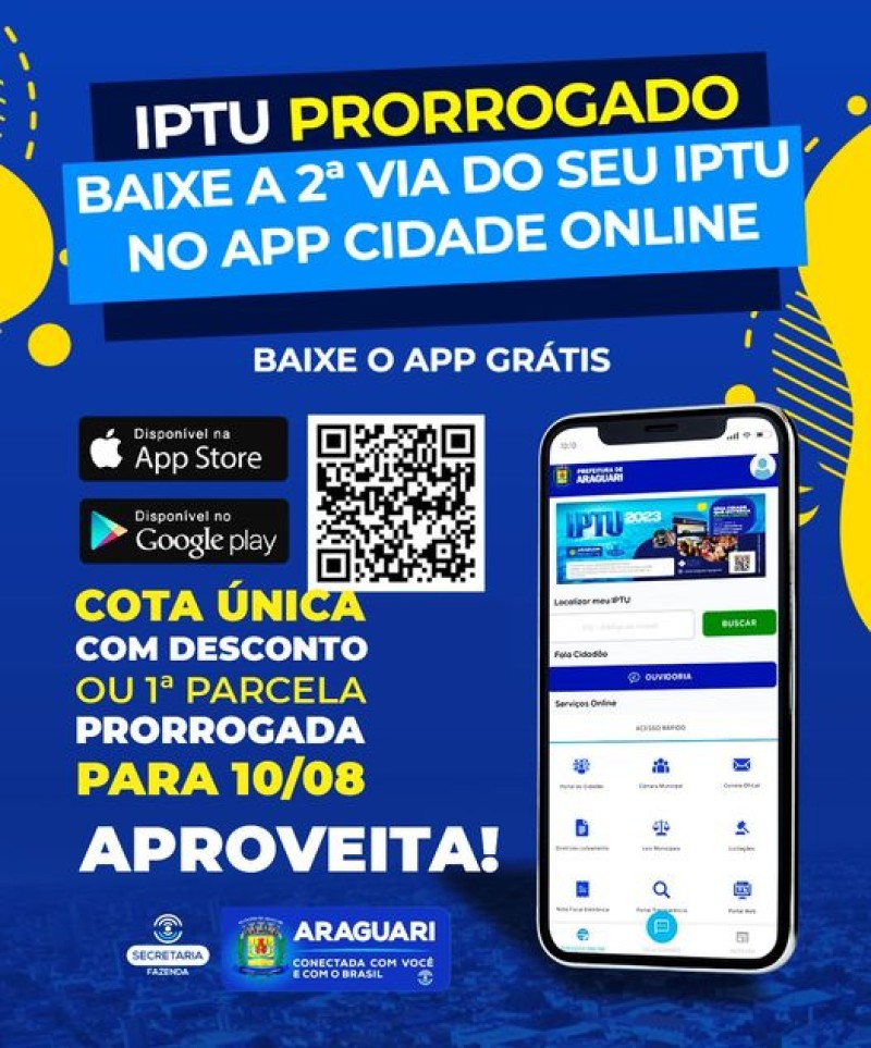 Prefeitura de Araguari prorroga pagamento do IPTU 2023