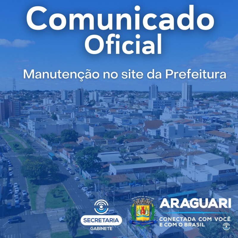 Site da Prefeitura de Araguari passa por manutenção por excesso de acesso à rede