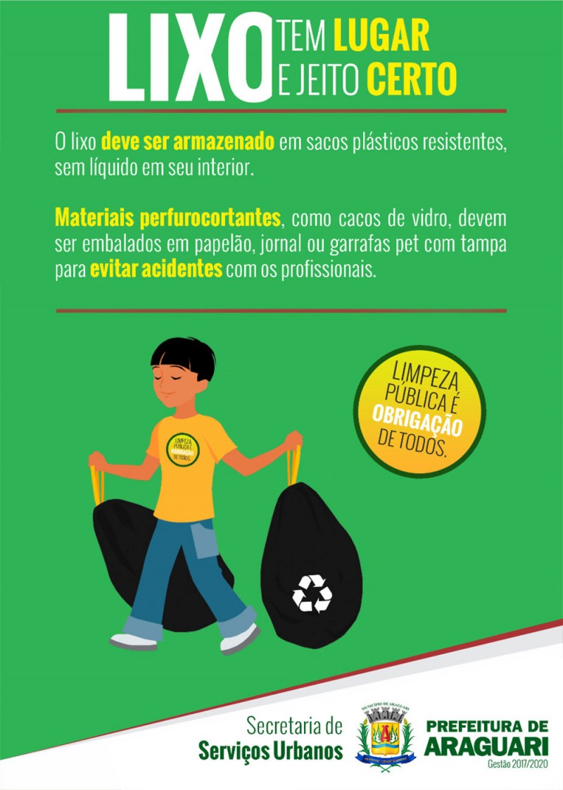 Confira os dias e os horários da coleta de lixo nos bairros de Araguari