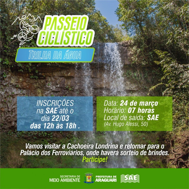 SAE fará passeio ciclístico neste domingo dia 24 de março