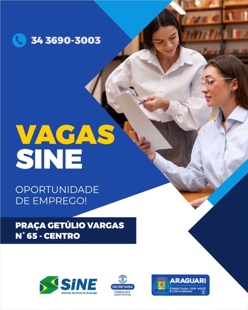 Vagas SINE Araguari-28/04/2022