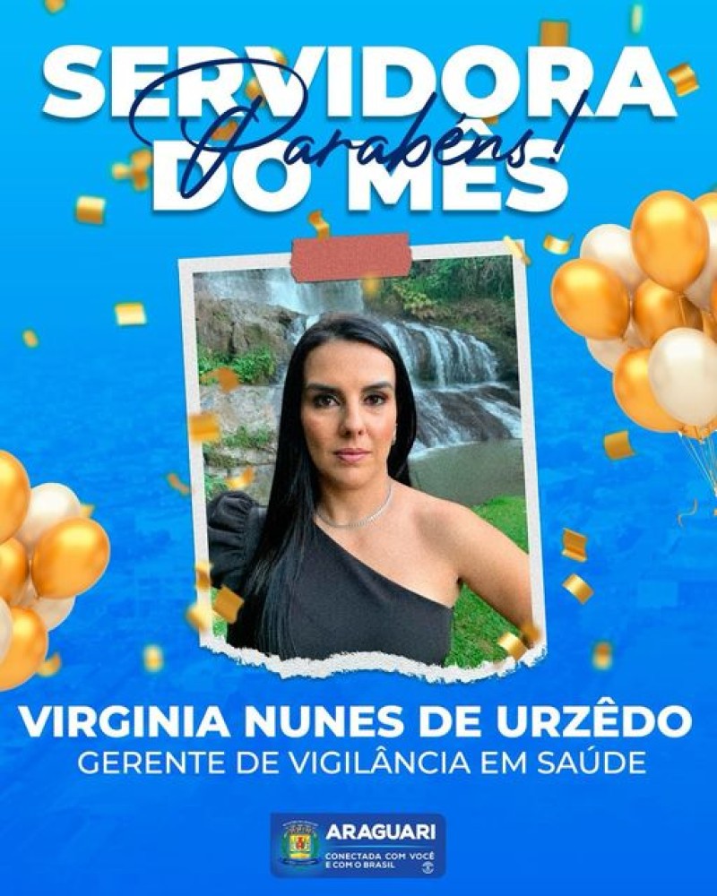 Virginia Nunes de Urzêdo é eleita Servidora Destaque do mês de setembro da prefeitura de Araguari