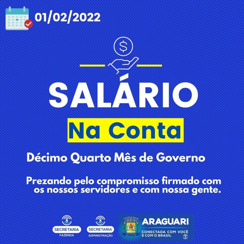 Prefeitura de Araguari garante mais uma vez salário dos servidores no primeiro dia útil do mês
