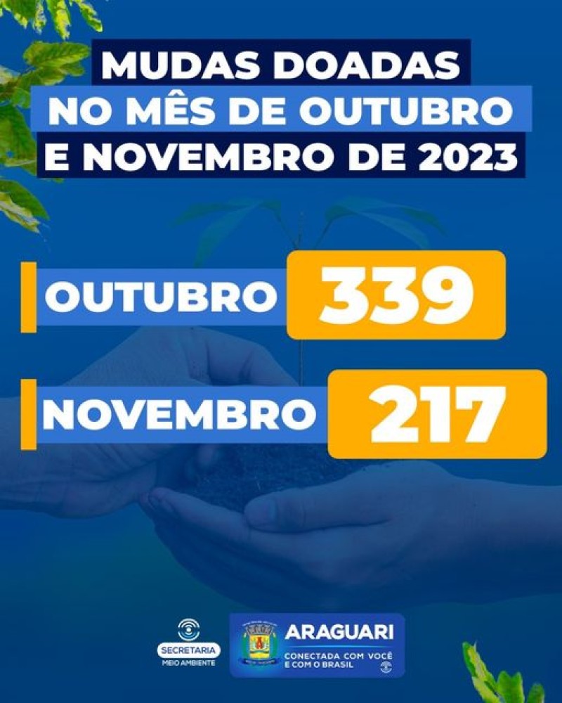 Prefeitura de Araguari doa mais de 500 mudas em novembro e dezembro
