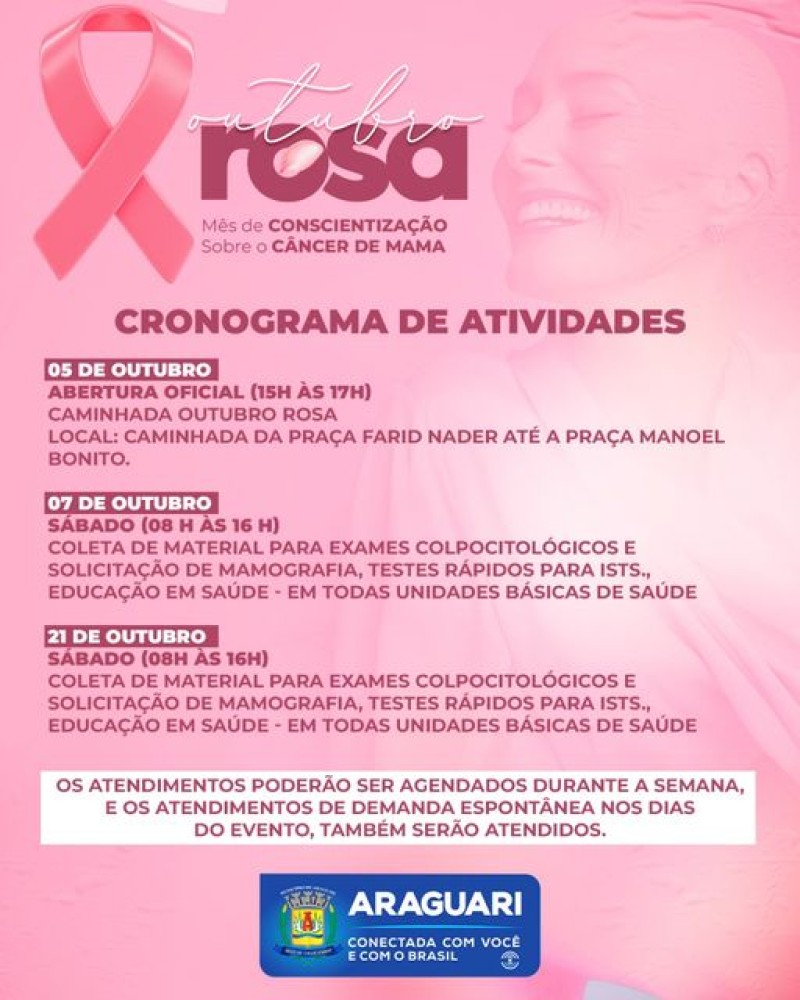 Prefeitura de Araguari promove Outubro Rosa