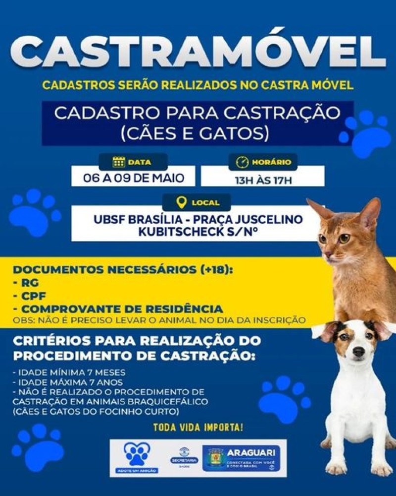 Prefeitura de Araguari promove mais uma edição do Castramóvel