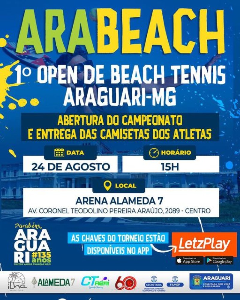 1º OPEN Regional de Beach Tennis – Ara Beach começa nesta quinta-feira