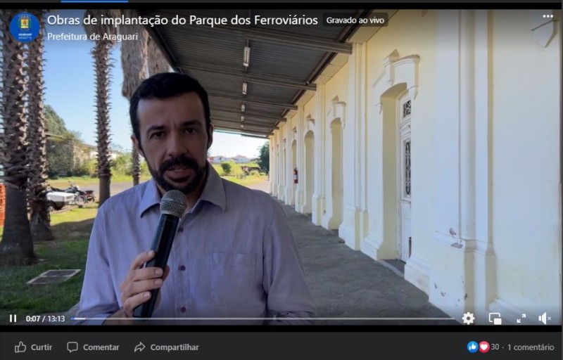 Obras de implantação do Parque dos Ferroviários