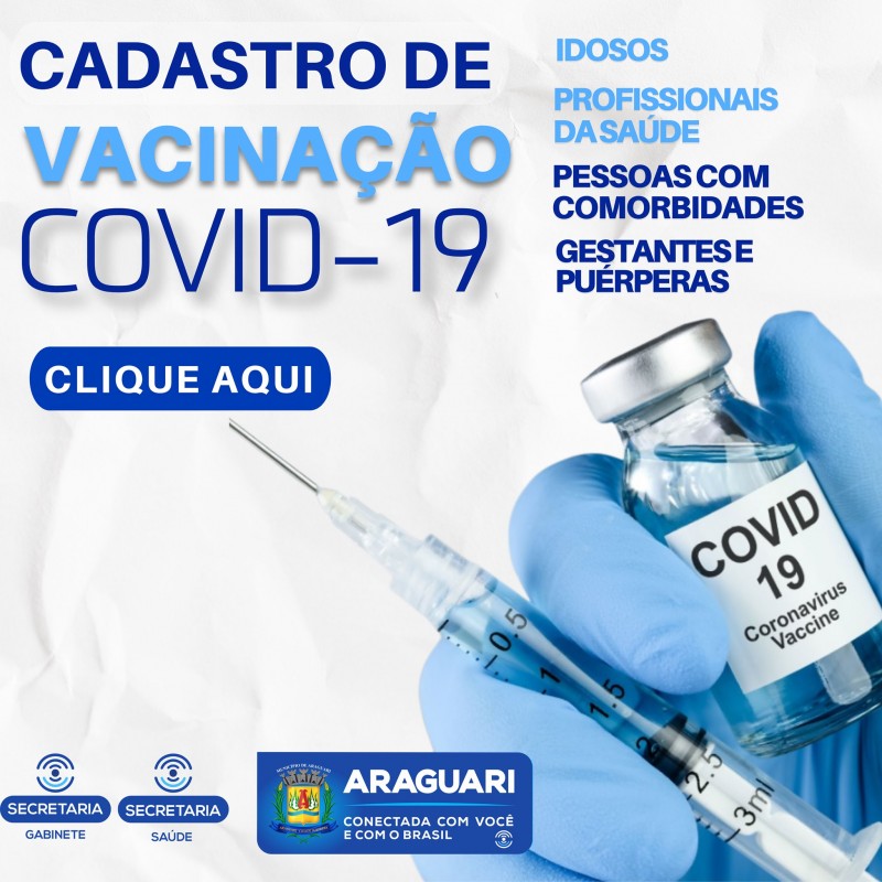 Link criado pela Prefeitura de ARAGUARI para facilitar o acesso da população ao cadastro da vacinação.