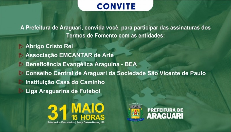 CONVITE - Sexta-feira dia 31