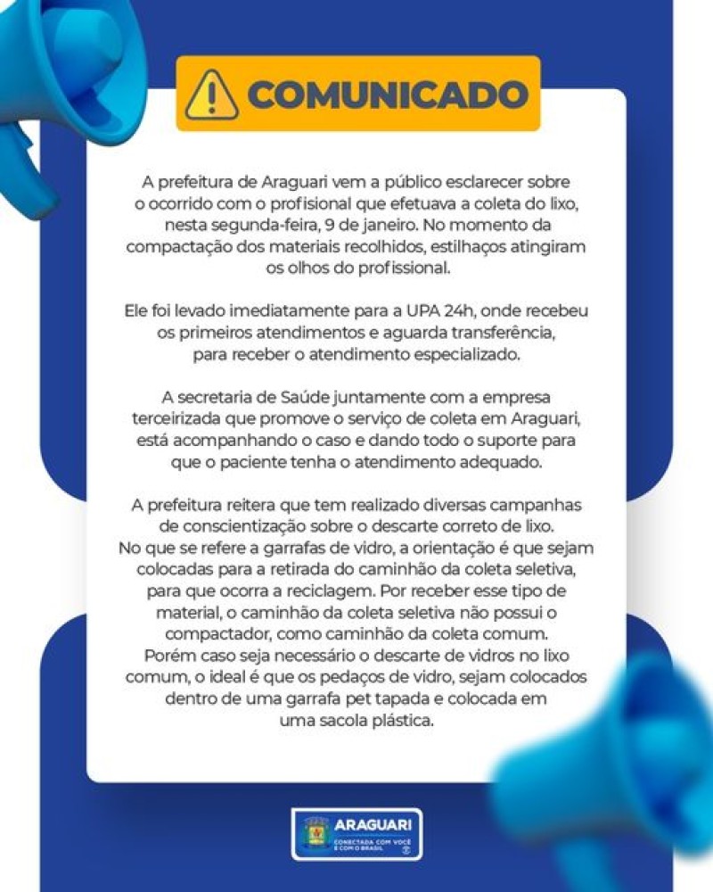Prefeitura de Araguari: Comunicado