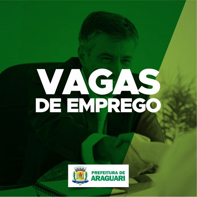 A Secretaria de Gabinete informa as vagas de empregos e serviços do SINE  Araguari