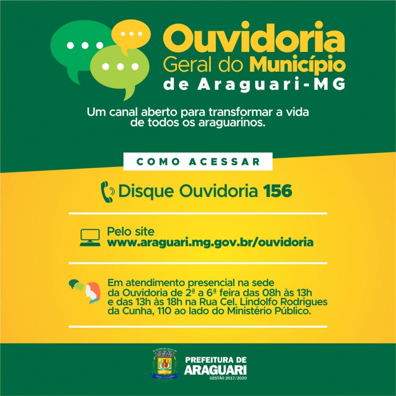 Prefeitura de Araguari disponibiliza serviço para ouvir população   