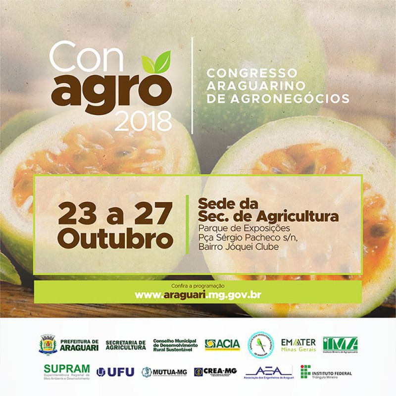 1º CONAGRO – Congresso Araguarino de Agronegócios será realizado na próxima semana