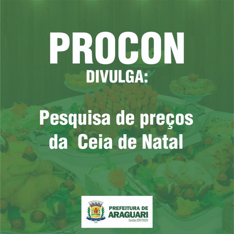 PROCON Araguari divulga pesquisa dos produtos de Natal