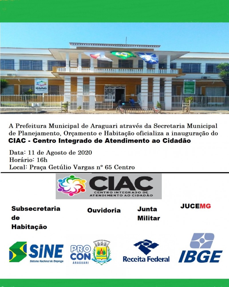 Centro Integrado de Atendimento ao Cidadão é inaugurado em Araguari